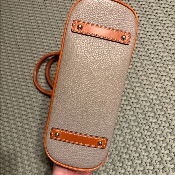 Dooney & Bourke Pebble Leather Satchel in Gray and Tan - Picture 3 of 4